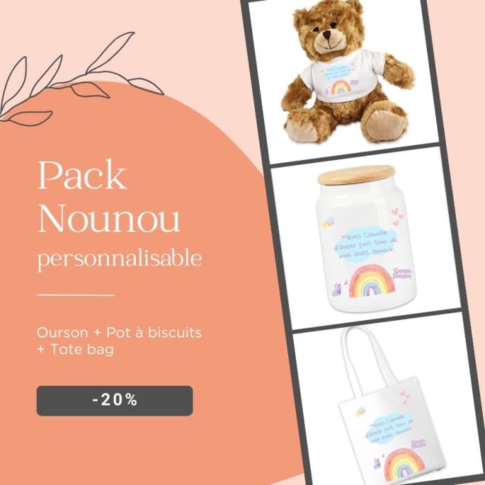 Pack cadeau Nounou Pastel (3 pièces) – Cadeau tendre avec message (-20%)