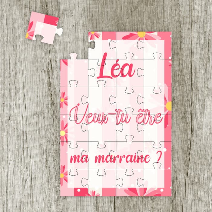 Puzzle personnalisable demande future marraine