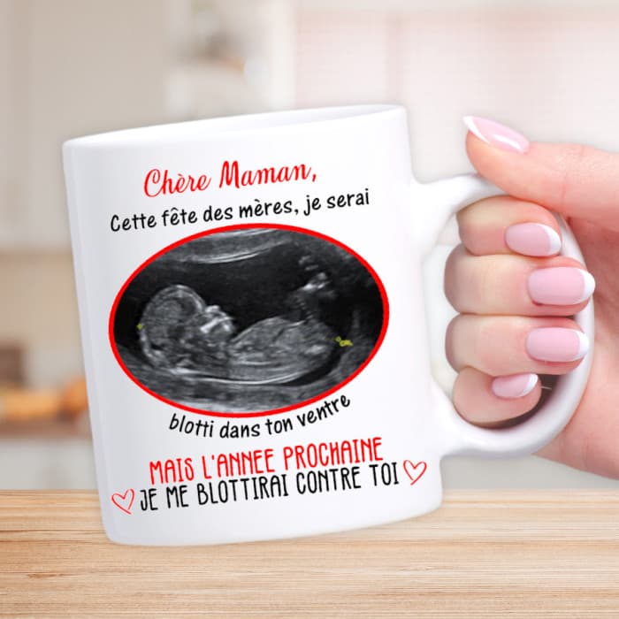 Mug fête des mères personnalisable avec votre échographie