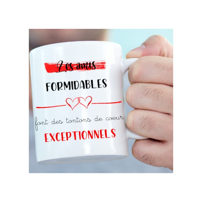 Mug Les amis formidables font des tontons de coeur exceptionnels