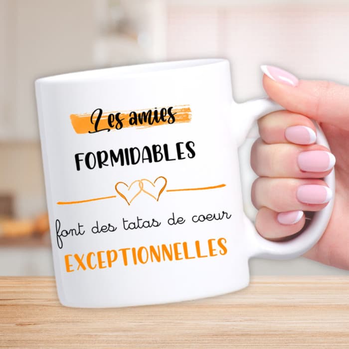 Mug Les amies formidables font des tatas de coeur exceptionnelles