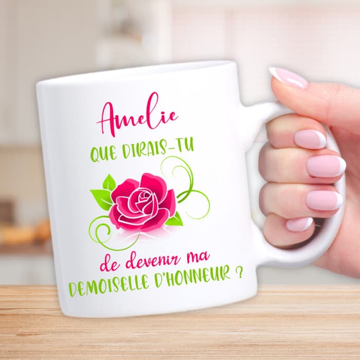 Mug personnalisable demande demoiselle d'honneur