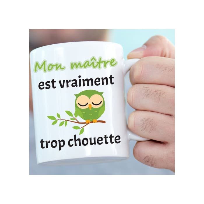 Mug personnalisable chouette maître/maîtresse/nounou