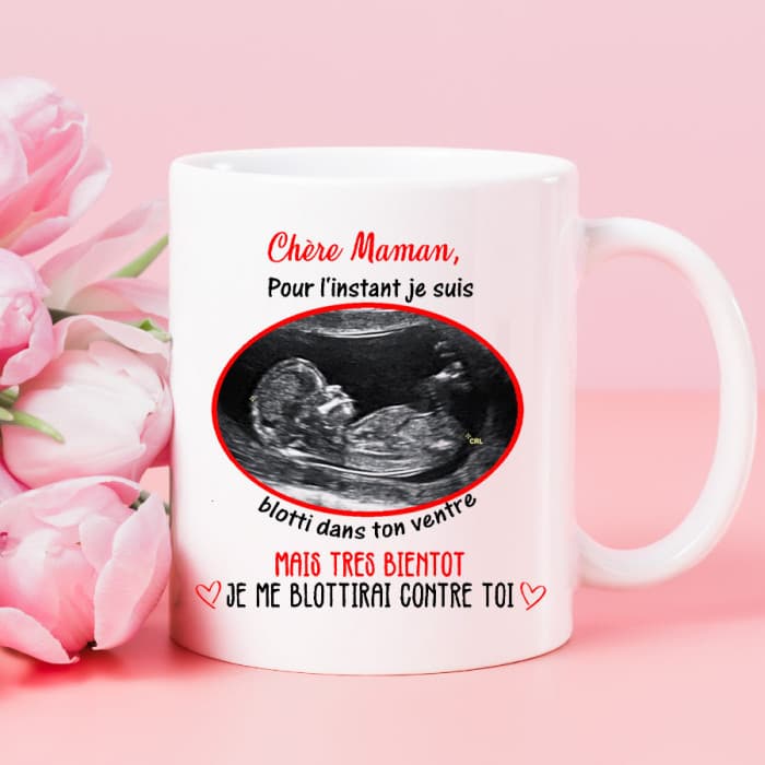 Mug personnalisable avec échographie pour future maman