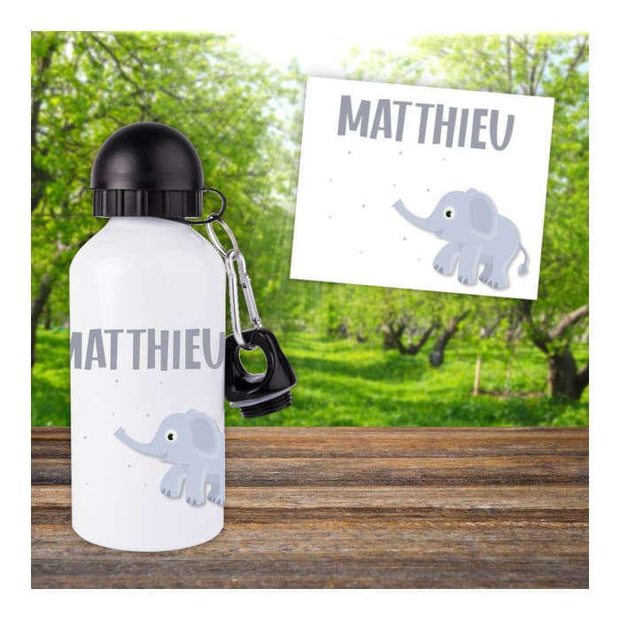 Gourde ou bouteille enfant personnalisée modèle éléphant