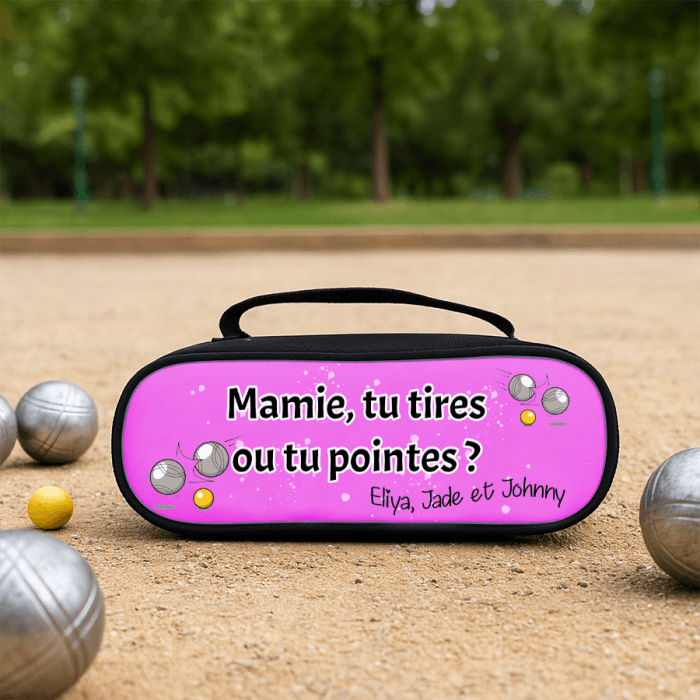 Sacoche personnalisée rose pour 3 boules de pétanque – Élégance et praticité