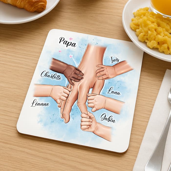 Dessous de plat papa personnalisable avec mains