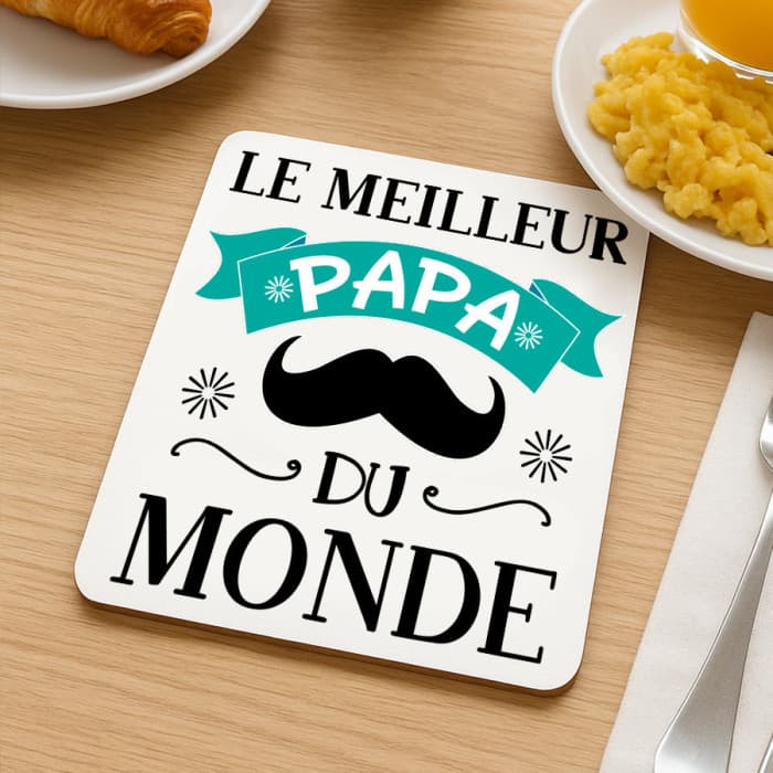 Dessous de plat personnalisé meilleur papa du monde