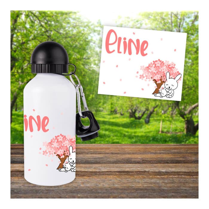 Gourde ou bouteille enfant personnalisée modèle lapins