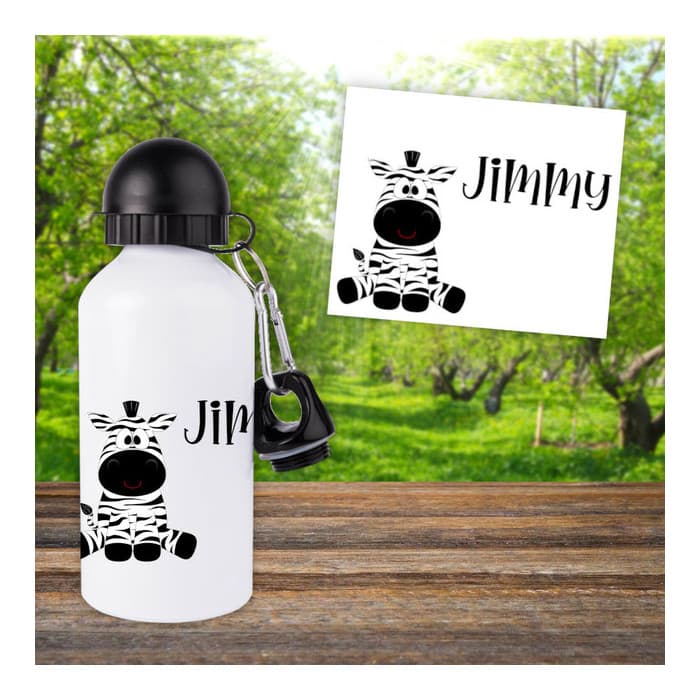 Gourde ou bouteille enfant personnalisée modèle zèbre