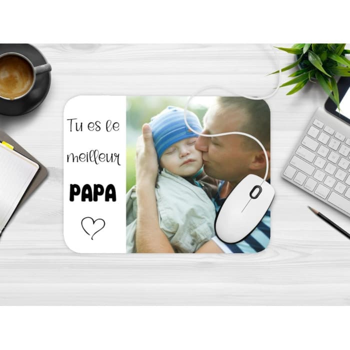 Tapis de souris personnalisé avec photo - Modèle papa