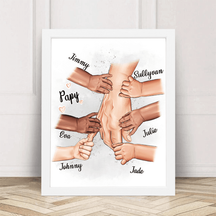 Affiche grand-parent personnalisable avec mains