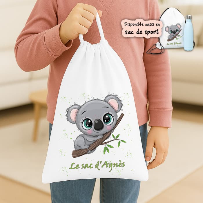 Sac à doudou ou sac de gym personnalisé modèle koala