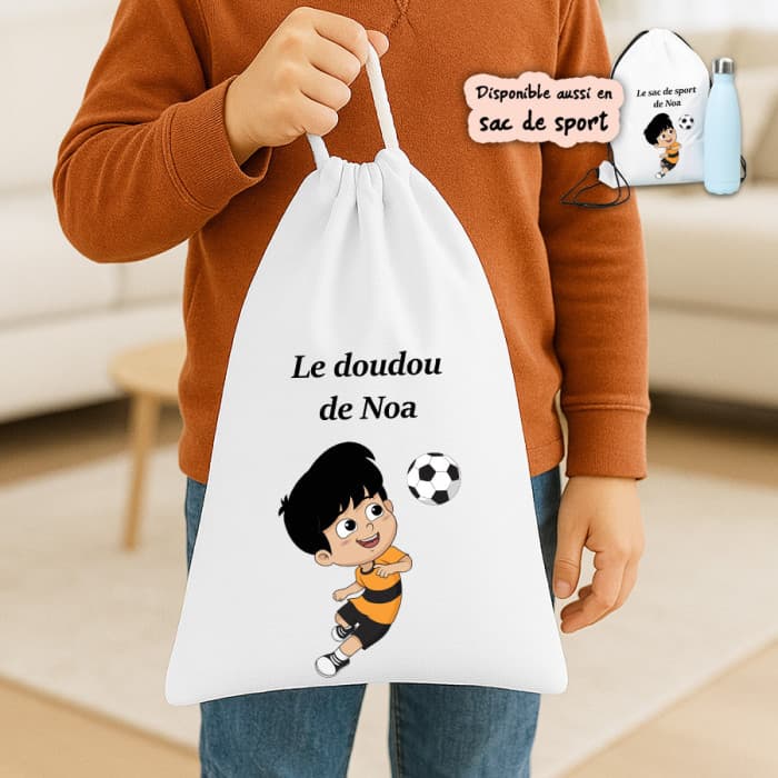 Sac à doudou ou sac de gym personnalisé modèle football