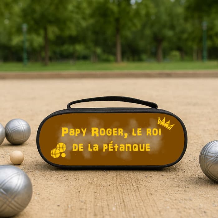 Sacoche personnalisée couronne pour 3 boules de pétanque