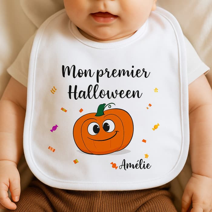 Bavoir personnalisable mon premier halloween