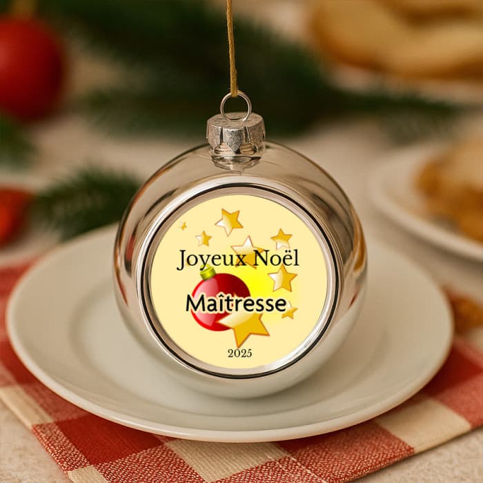 Boule sapin de Noël personnalisable modèle boules et étoiles