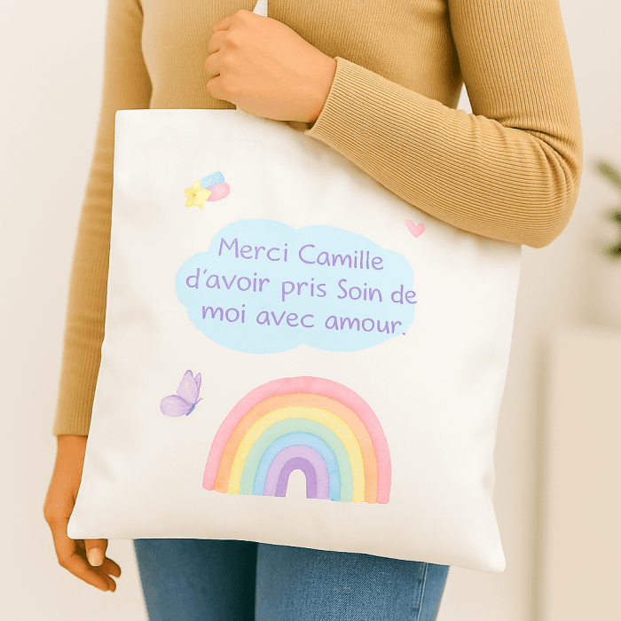 Tote bag personnalisable – Modèle pastel