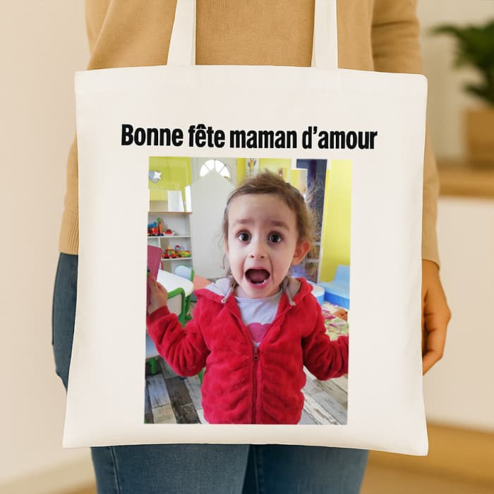 Tote bag personnalisable avec photo et message