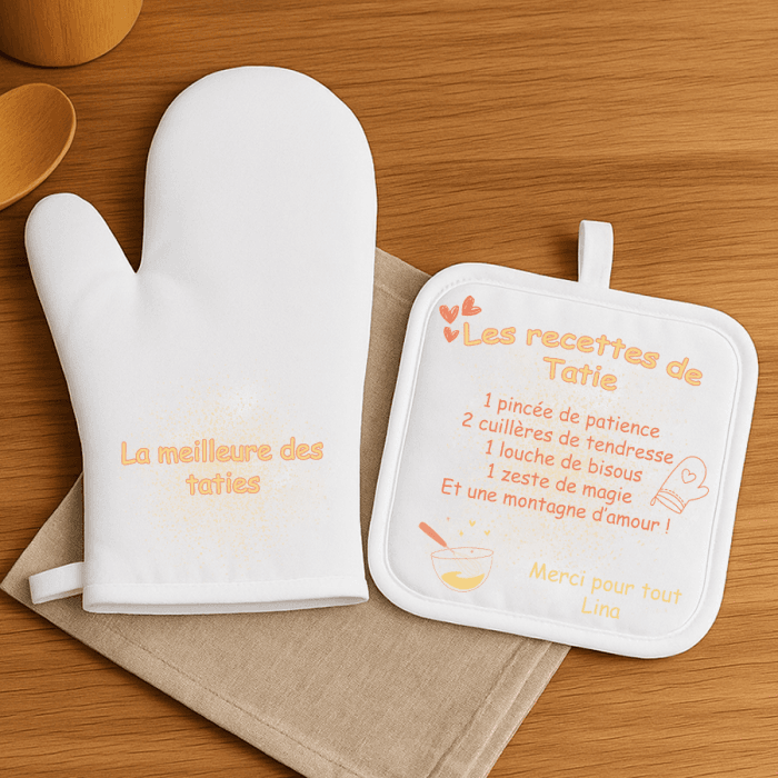 Duo manique et gant personnalisable – Les recettes de Maman