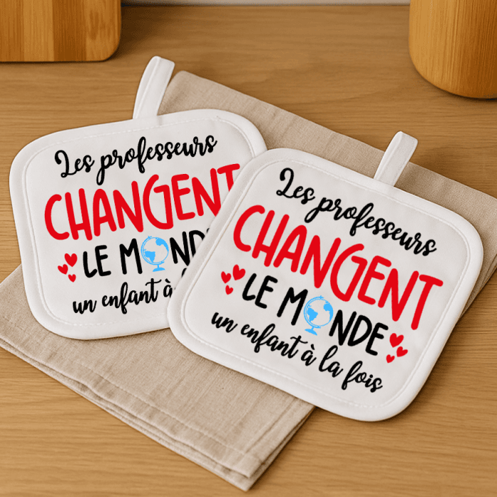 Manique(s) de cuisine personnalisée(s) professeurs