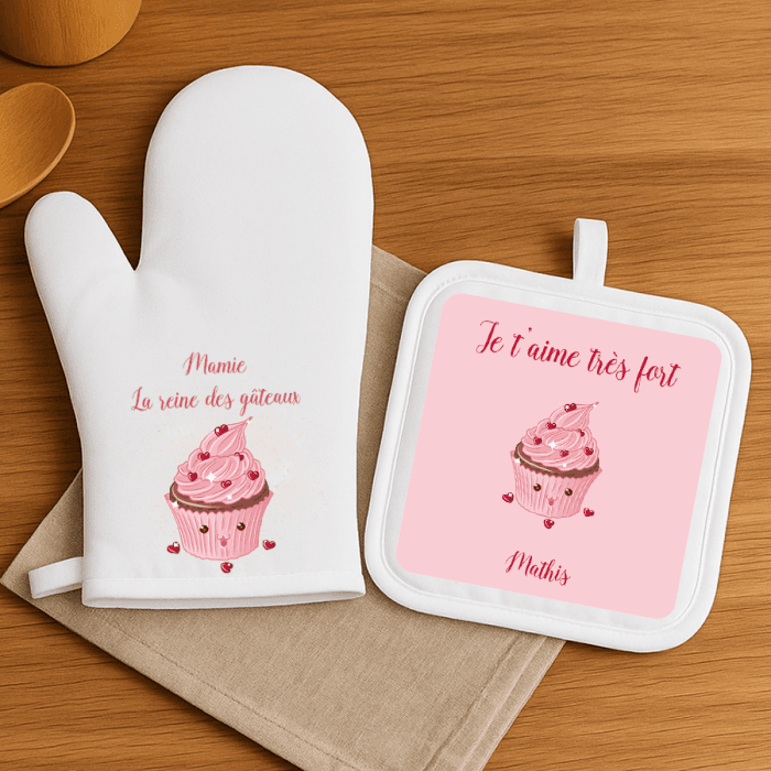 Duo manique et gant personnalisable pour les mamies