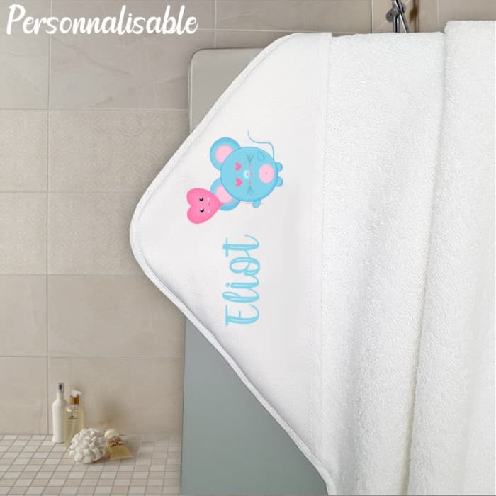 Cape de bain en éponge personnalisable modèle souris