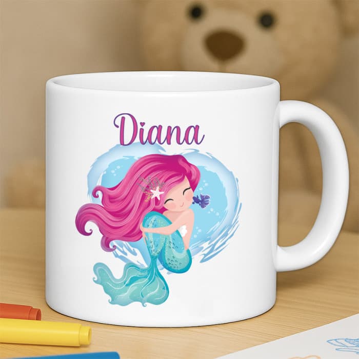Tasse enfant résistante personnalisée petite sirène