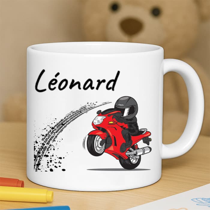 Tasse enfant résistante personnalisée moto
