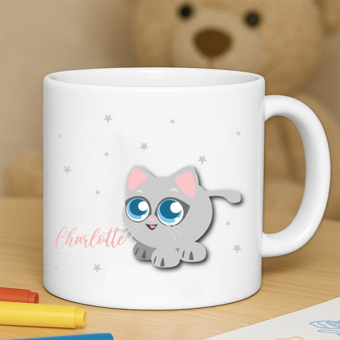 Tasse enfant résistante personnalisée chat