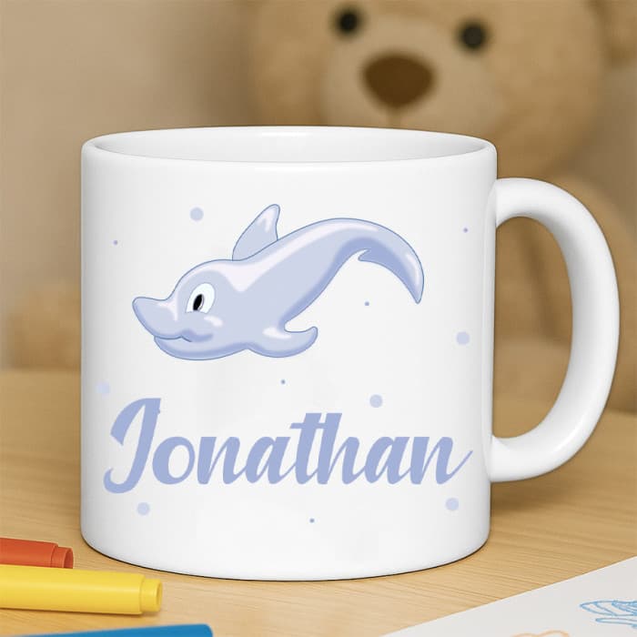 Tasse enfant résistante personnalisée dauphin