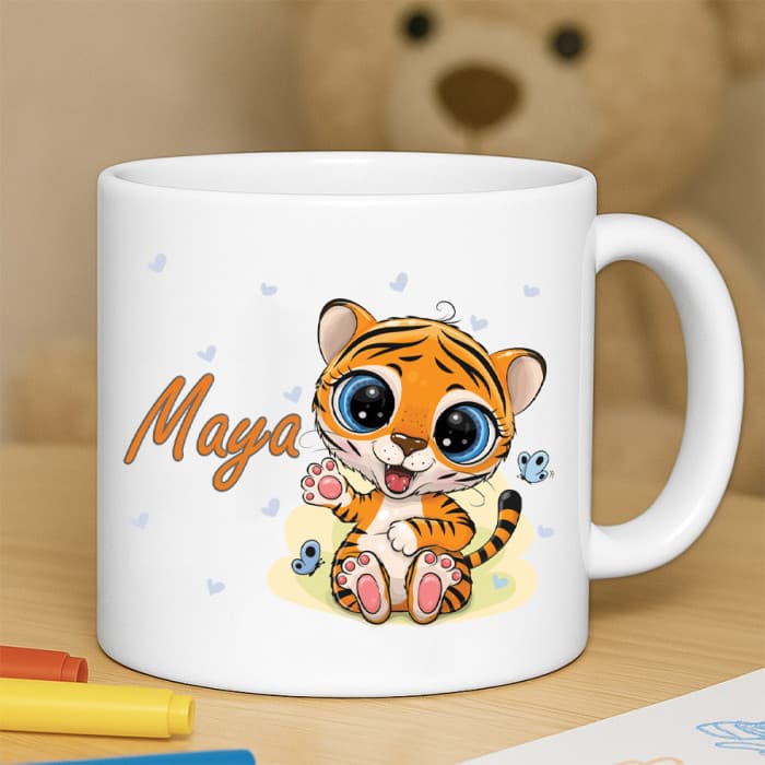 Tasse enfant résistante personnalisée tigre