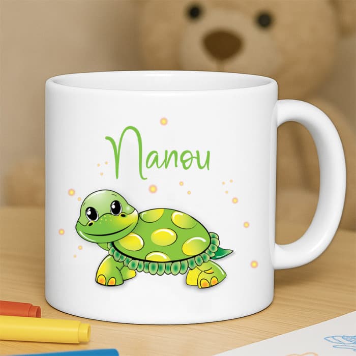 Tasse enfant résistante personnalisée tortue