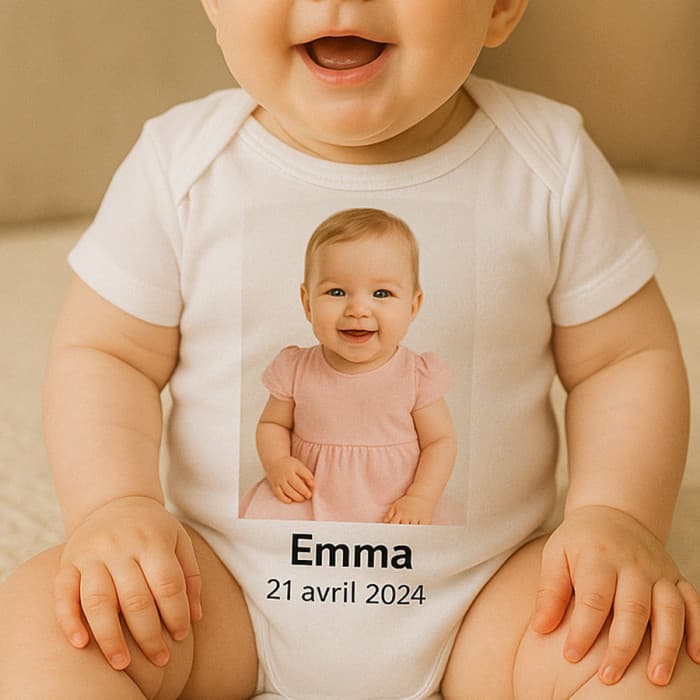 Body bébé ou tee-shirt personnalisable avec votre photo