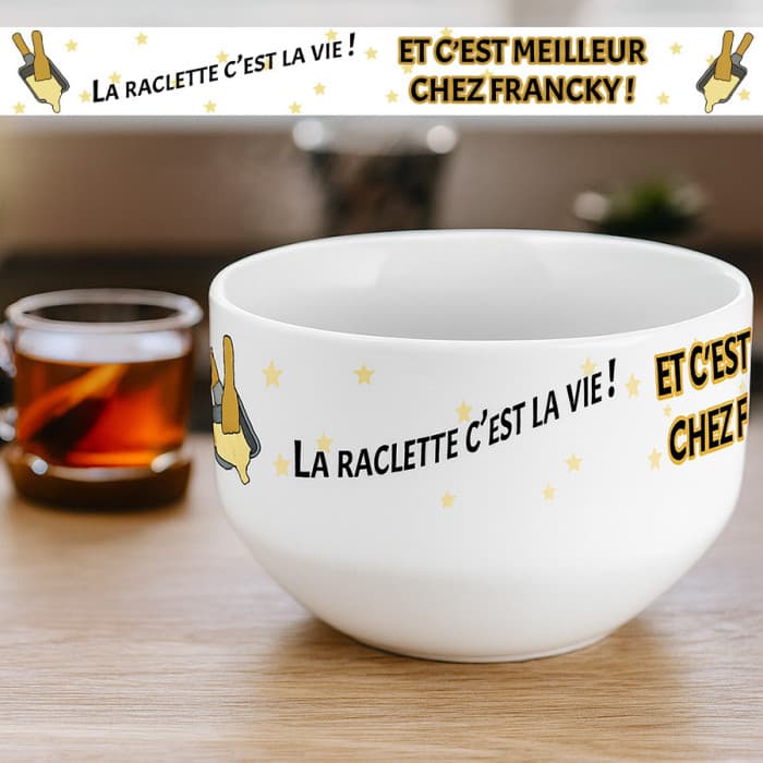 Bol en céramique personnalisable pour amateur de raclette