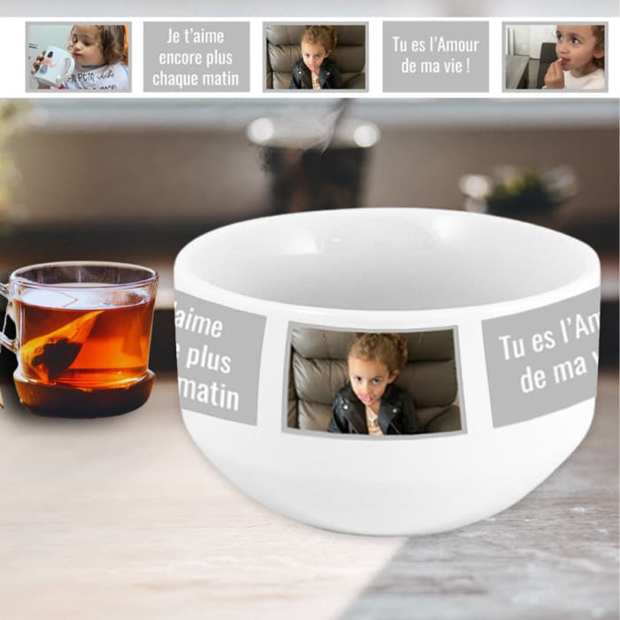 Bol personnalisé avec photos et messages  - Cadeau unique