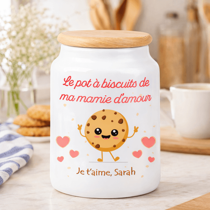 Pot à biscuits personnalisé modèle cookie