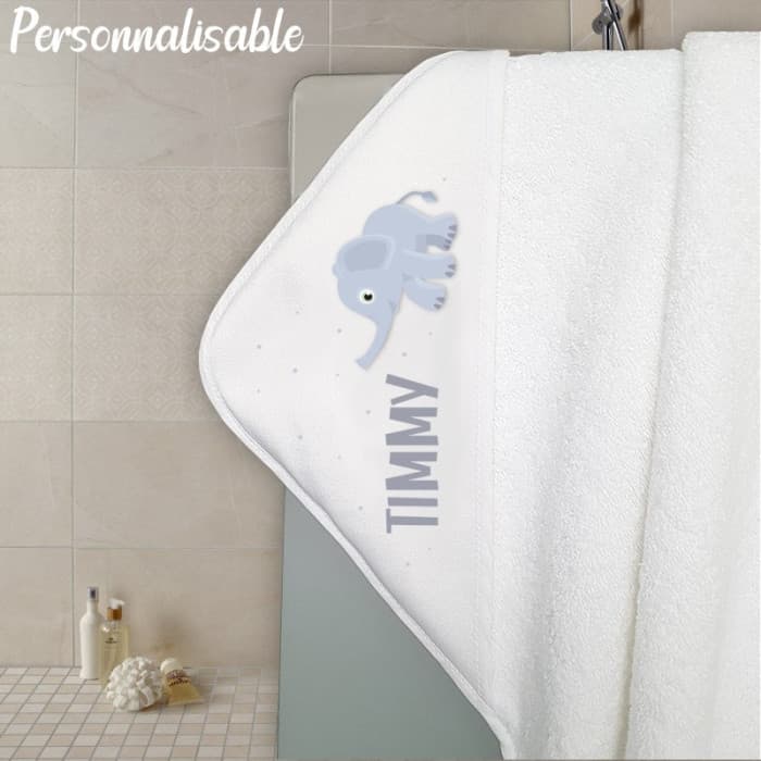 Cape de bain en éponge personnalisable modèle éléphant