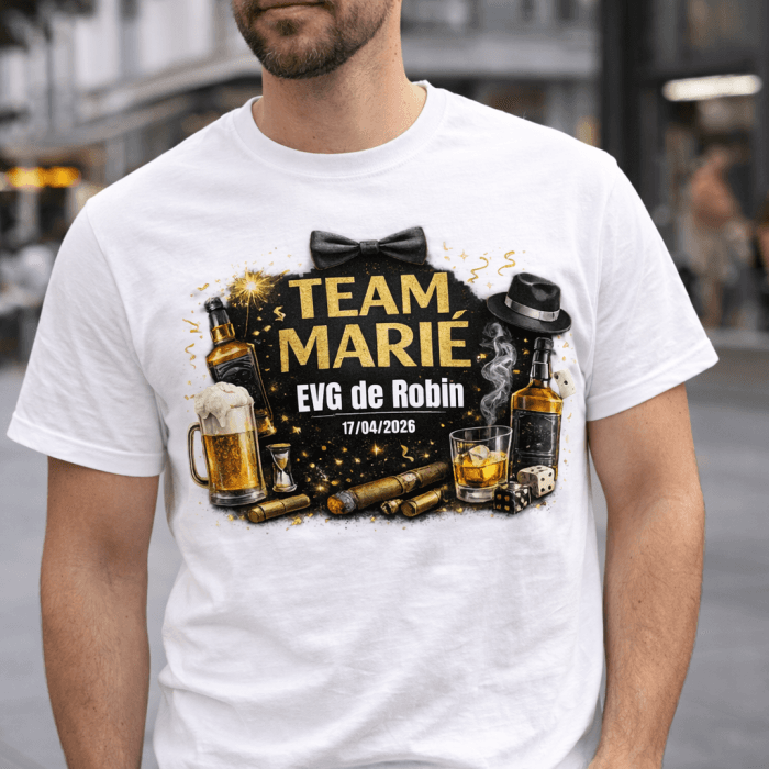 Tee-shirt Team Marié personnalisable pour EVG