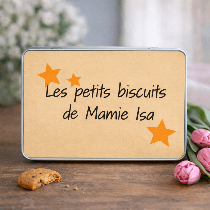 Boîte à biscuits personnalisée – Modèle Étoiles