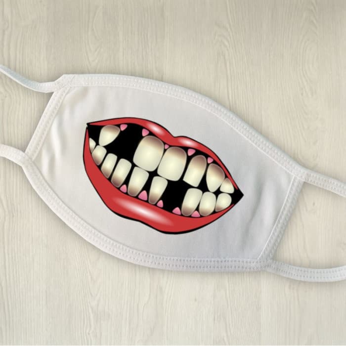 Masque de protection personnalisé sourire édenté pour Halloween