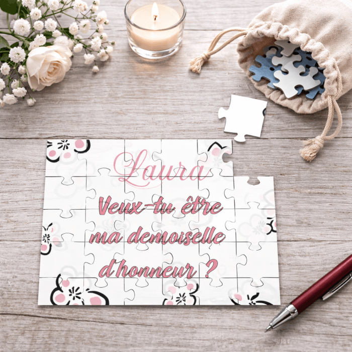 Puzzle personnalisable demande demoiselle d'honneur