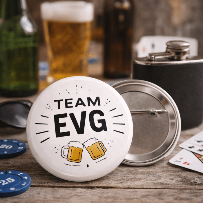 Badge Team EVG – Badge Enterrement de Vie de Garçon – Modèle Bières