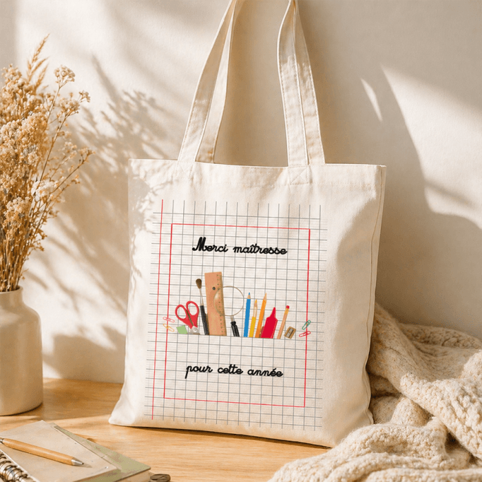Tote bag personnalisé avec message – Cadeau fin d’année scolaire