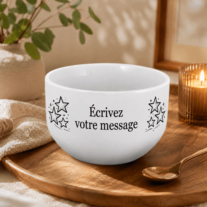 Bol personnalisé étoiles avec message au choix