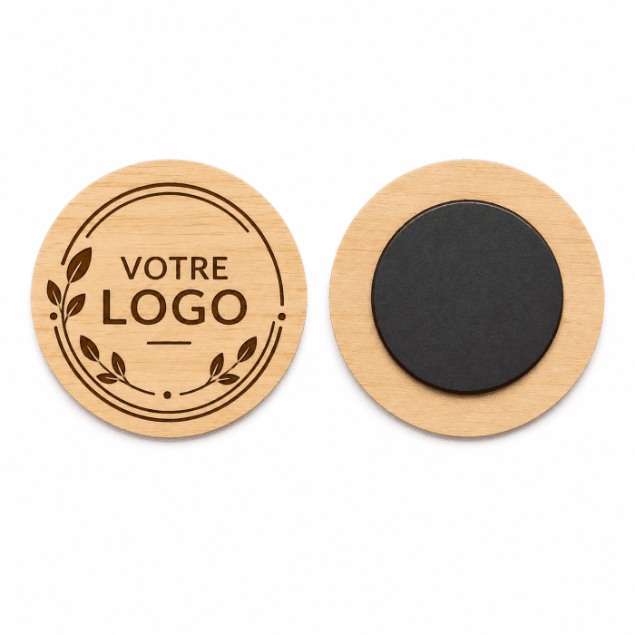 Magnet en bois personnalisé avec logo ou message