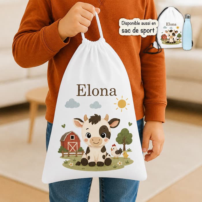 Sac à doudou ou sac de gym personnalisé modèle ferme