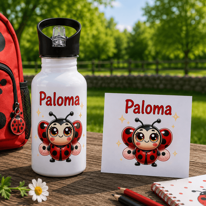 Gourde personnalisée Coccinelle avec prénom