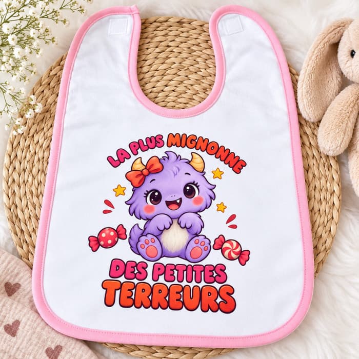 Bavoir bébé « La plus mignonne des petites terreurs »