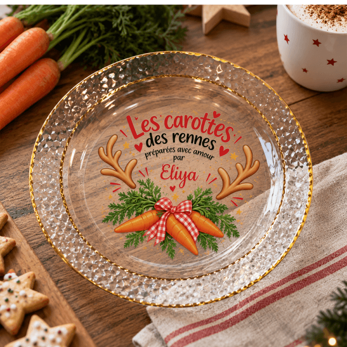 Assiette des carottes des rennes personnalisée avec prénom(s)